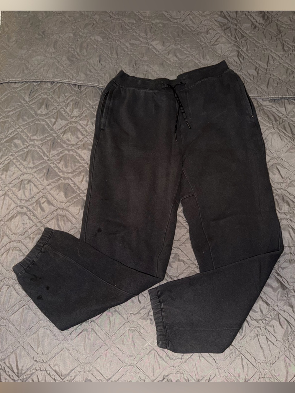 Lululemon Sweatpants Mens Large Black Sweat Jogger Fleece Cuffed Pockets LM5AVS
